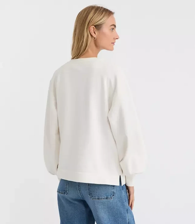 Petite Blouson Sleeve Tunic Sweatshirt