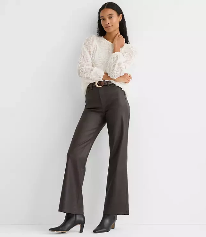 Floral Applique Tie Back Blouse