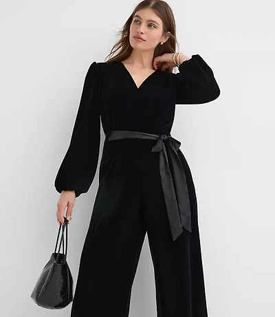 Velvet Wrap Jumpsuit