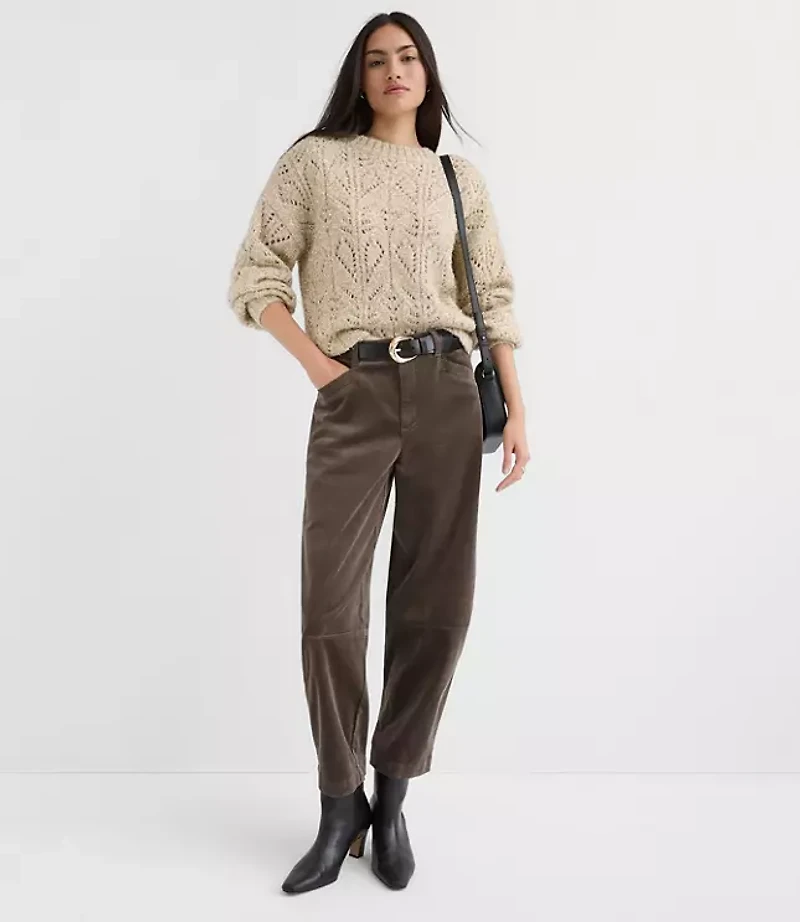 Shimmer Pointelle Blouson Sweater