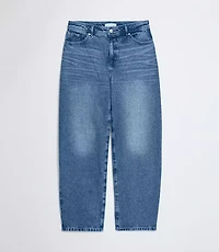 High Rise Barrel Jeans Authentic Vintage Mid Wash