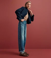 High Rise Barrel Jeans Authentic Vintage Mid Wash