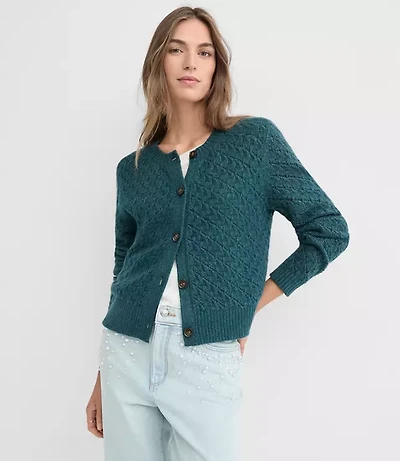 Shimmer Pointelle Cardigan