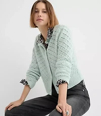 Shimmer Pointelle Cardigan