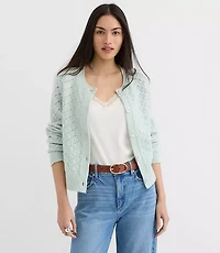 Shimmer Pointelle Cardigan