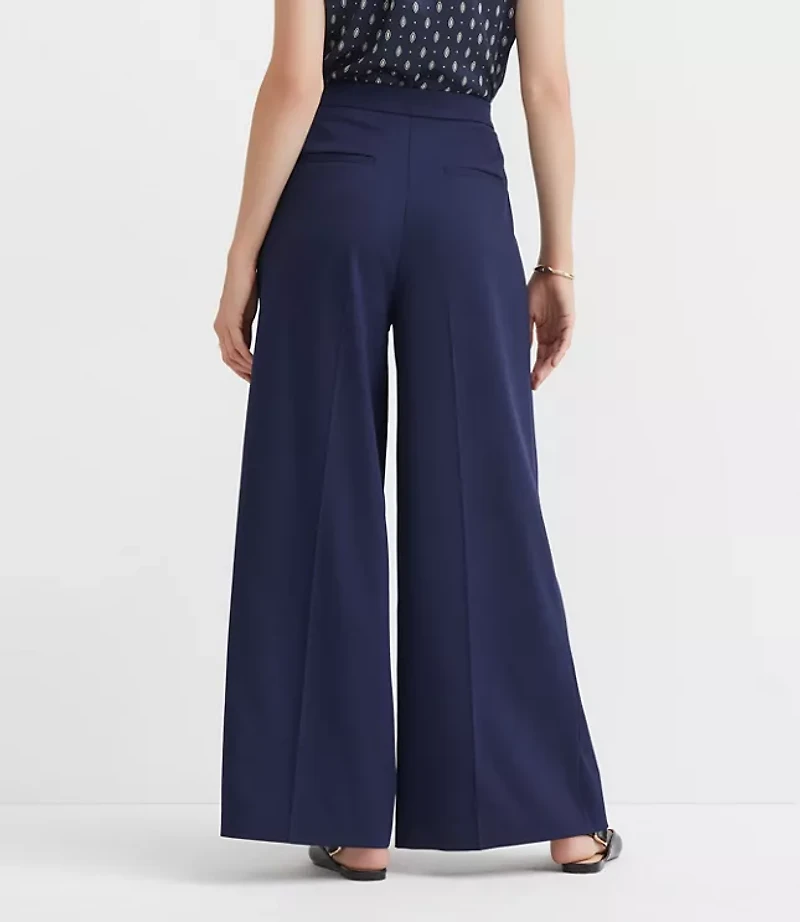 Tall Pleated Ultra Wide Leg Pants Twill
