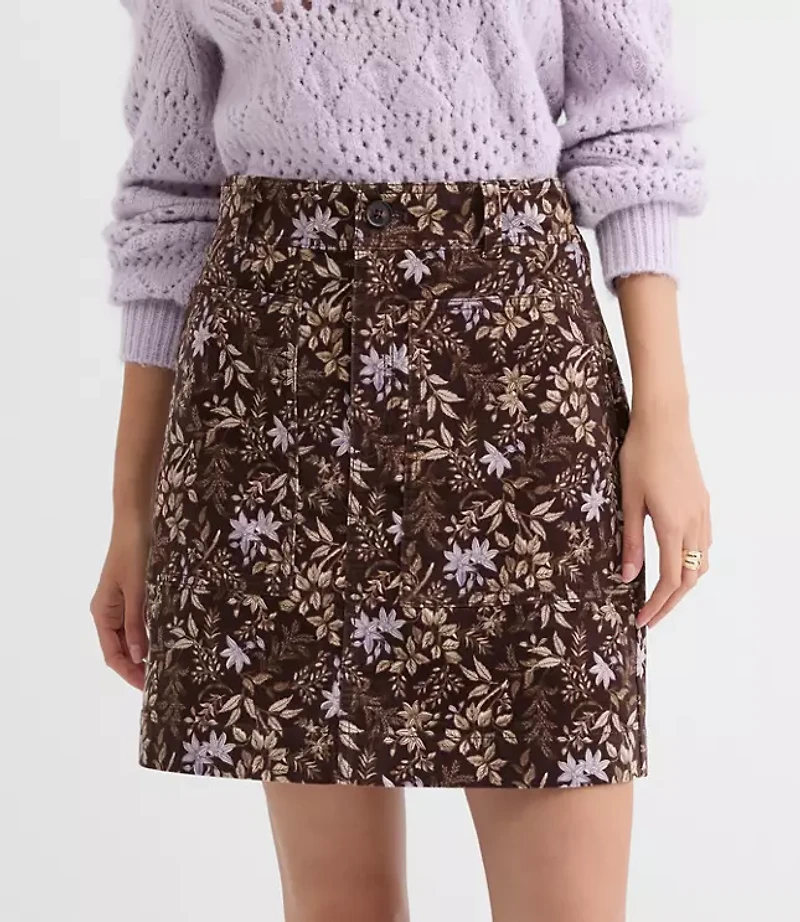 Garden Corduroy Mini Pocket Skirt