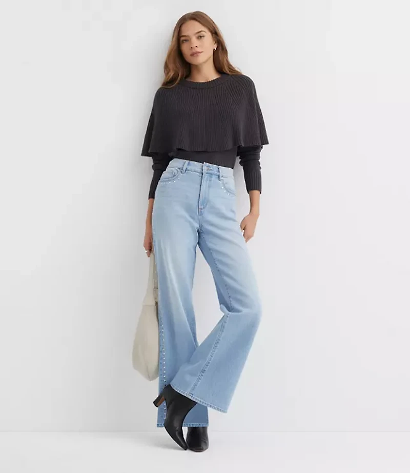 Petite Ribbed Cape Sweater