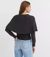 Petite Ribbed Cape Sweater