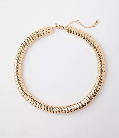 Coiled Metal Statement Necklace