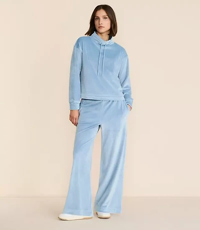 Lou & Grey Ribbed Velour Side Slit Flare Pants