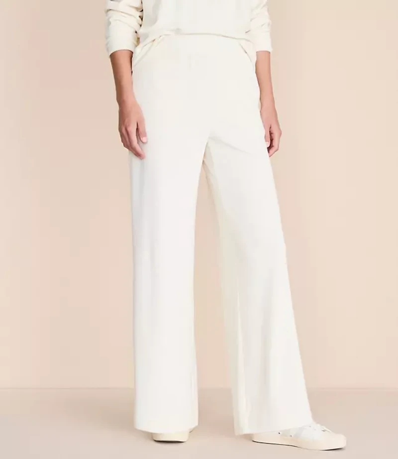 Lou & Grey Ribbed Velour Side Slit Flare Pants