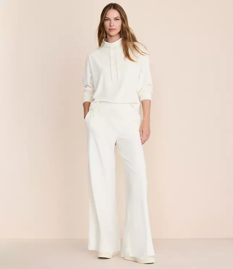 Lou & Grey Ribbed Velour Side Slit Flare Pants