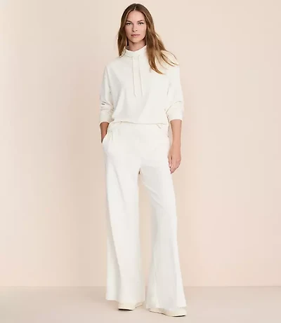 Lou & Grey Ribbed Velour Side Slit Flare Pants