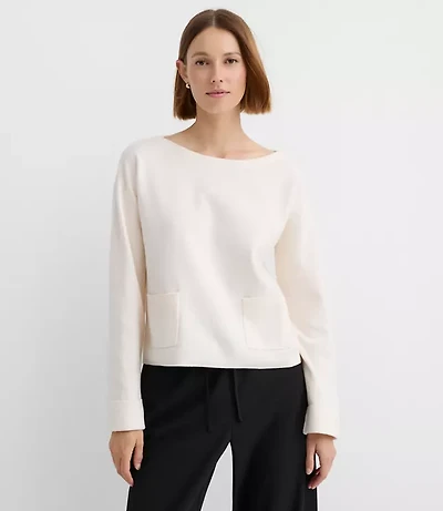 Petite Boatneck Pocket Sweater