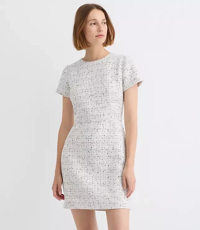 Loft Petite Tweed Mini Flare Pocket Dress | The Summit