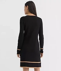 Petite Tipped Sweater Pocket Shirtdress