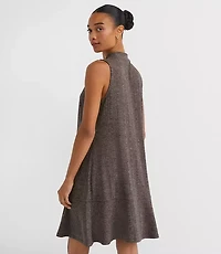 Petite Mock Neck Flounce Mini Dress