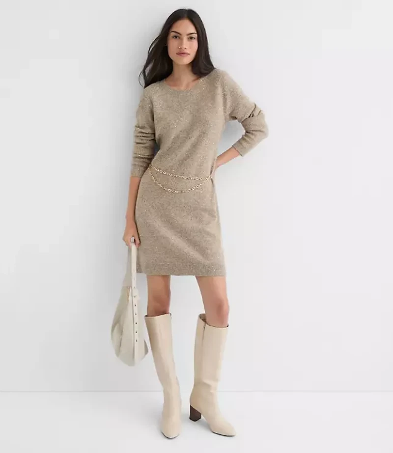 Sequin Mini Sweater Dress