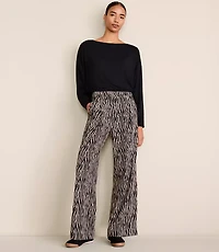 Lou & Grey Zebra Print Wanderweave Wide Leg Trouser Pants