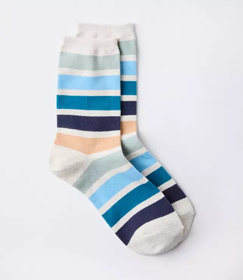 Mixed Stripe Crew Socks