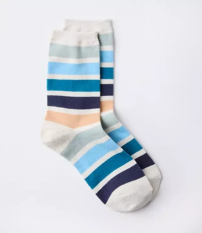 Mixed Stripe Crew Socks