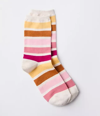 Mixed Stripe Crew Socks