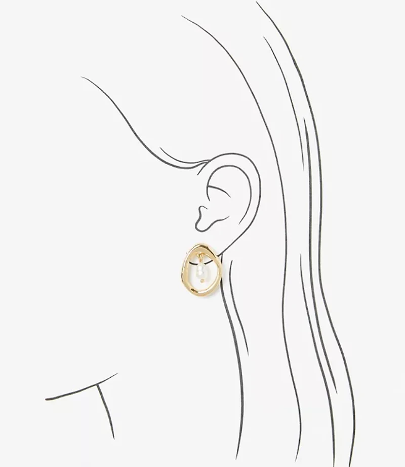 Pearlized Circle Stud Earrings