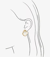 Pearlized Circle Stud Earrings