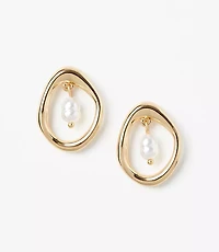 Pearlized Circle Stud Earrings