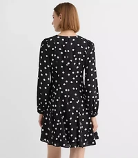 Petite Dotted Godet Mini Dress