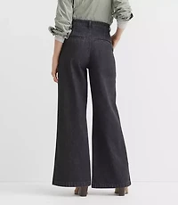 Petite High Rise Trouser Jeans Washed Black Wash