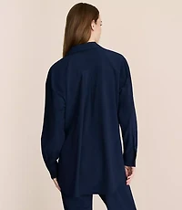 Lou & Grey Seersucker Wanderweave Oversized Pocket Shirt