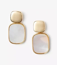 Mother Of Pearl Square Drop Earrings