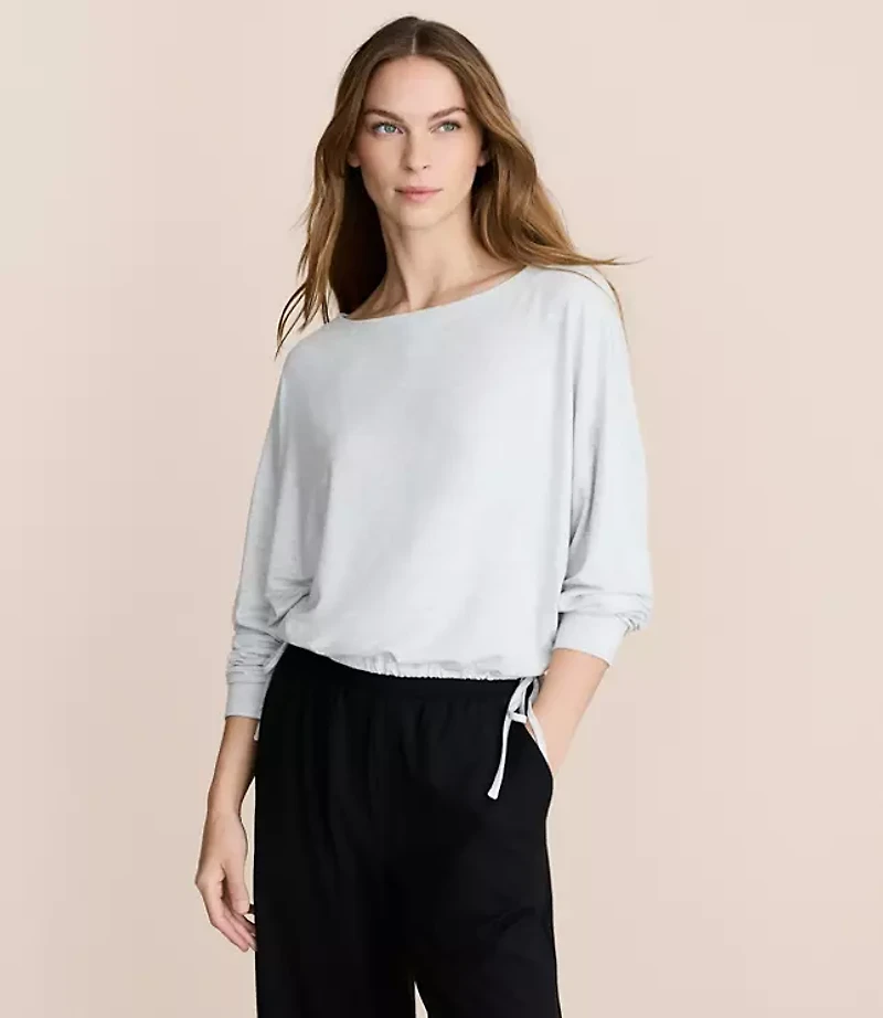 Lou & Grey Heathered Side Tie Essential Modal Tee