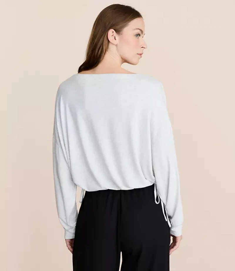 Lou & Grey Heathered Side Tie Essential Modal Tee