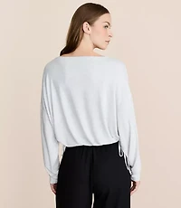 Lou & Grey Heathered Side Tie Essential Modal Tee