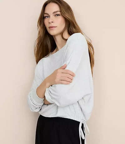 Lou & Grey Heathered Side Tie Essential Modal Tee