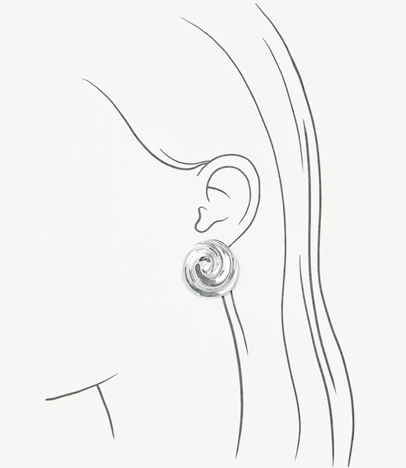 Metallic Swirl Stud Earrings
