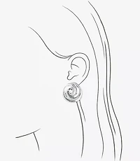 Metallic Swirl Stud Earrings