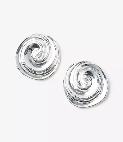 Metallic Swirl Stud Earrings