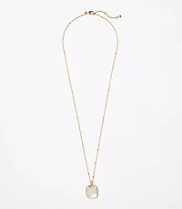 Mother Of Pearl Square Pendant Necklace