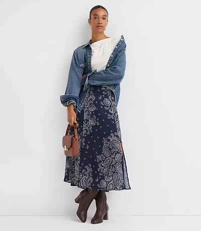 Petite Paisley Chiffon Maxi Skirt