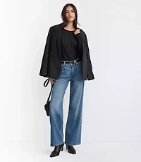 Textured Long Sleeve Crew Neck Tee