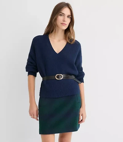 Ribtrim Relaxed V-Neck Sweater