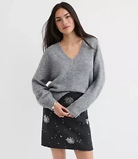 Ribtrim Relaxed V-Neck Sweater
