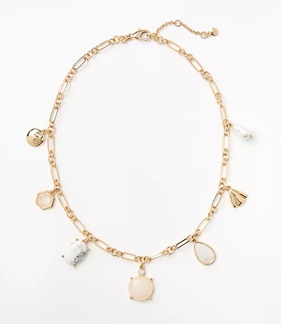 Pearlized Chunky Charm Necklace