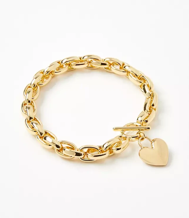 Metal Heart Toggle Bracelet