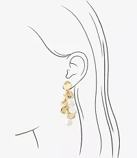 Pearlized Hammered Dangle Earrings
