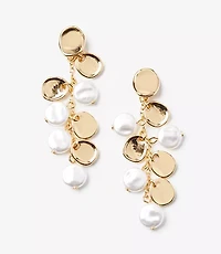 Pearlized Hammered Dangle Earrings